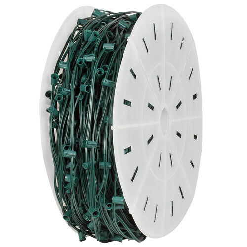 C7 Light Spool, 500' Length, 12" Spacing, 7 Amp SPT1W Green Wire, Commercial Grade