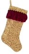 20" Gold Embroidered Silk Sequin Stocking