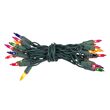 20 Multi Color Craft Lights, Green Wire, 4" Spacing