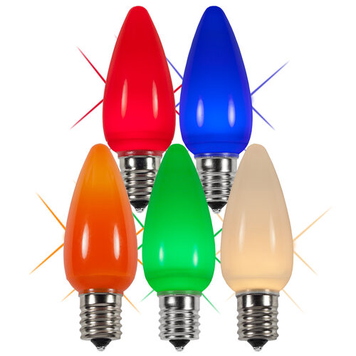 C9 Twinkle Opaque Acrylic Multicolor LED Bulbs