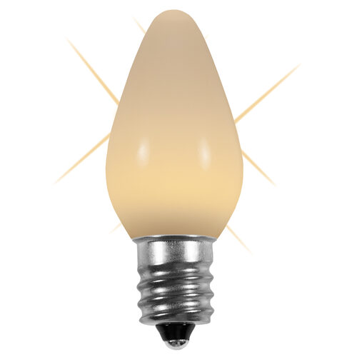 C7 Twinkle Opaque Acrylic Warm White LED Bulbs