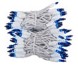 100 Blue Mini Lights, White Wire, 2.5" Spacing