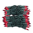 100 Red Mini Lights, Green Wire, 2.5" Spacing