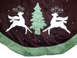 Green and Brown Suede Reindeer Tree Skirt