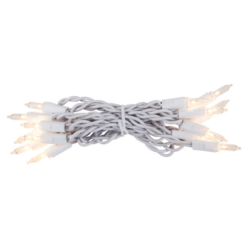 15 Clear Craft Lights, White Wire, 4" Spacing