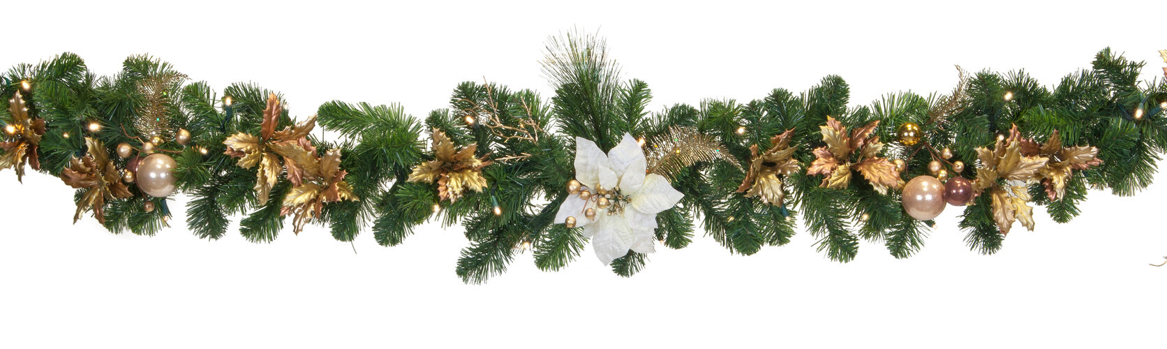 9' x 14" Canterbury Battery Operated LED Holiday Garland, 60 Warm White Lights