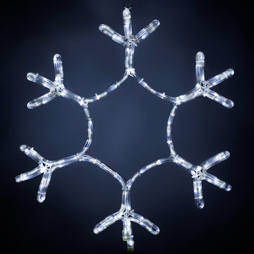 24" Snowflake Motif, Cool White 