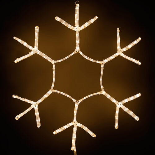 36" Snowflake Motif, Warm White Lights 