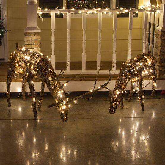 Outdoor Christmas Decorations Grapevine Reindeer with Head Down, 200