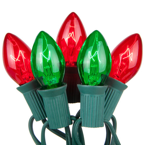 Christmas Lights C7 Green / Red Commercial Christmas Lights Wintergreen Corporation