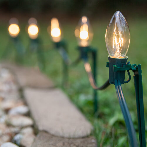 Pathway Lights C9 Clear Christmas Pathway Lights Wintergreen