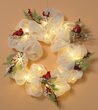 26" Battery Operated Prelit Wreath, 50 Clear Mini Lights
