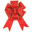 24" Red with Gold Trim Blooming Puff Nylon Bow