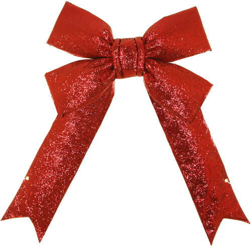 Red Decorative 3D Glitter Bow - Wintergreen Corporation