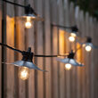 Commercial Clear Patio String Light Set with S14 Bulbs on Black Wire