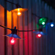 Commercial Multicolor Patio String Light Set with S14 Bulbs on Black Wire