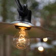 Commercial Clear Patio String Lights, A15 E26 - Medium Bulbs on Black Wire