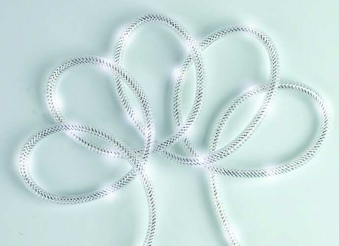 15' Battery Power Silver Mesh Rope LED Fairy Lights