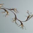 72" Battery Operated Brown Lighted Garland Branch, Warm White LED