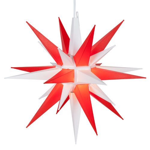 Red and White LED Moravian Star