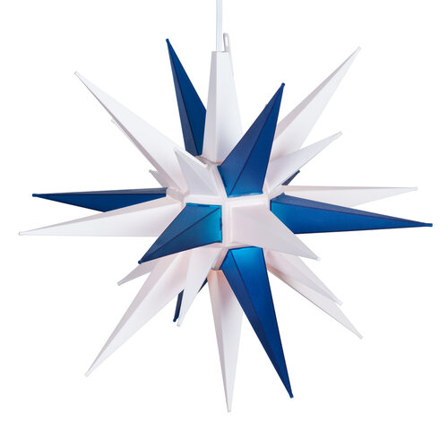 Blue and White LED Moravian Star
