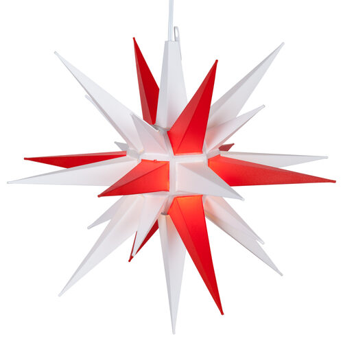 Red and White LED Moravian Star