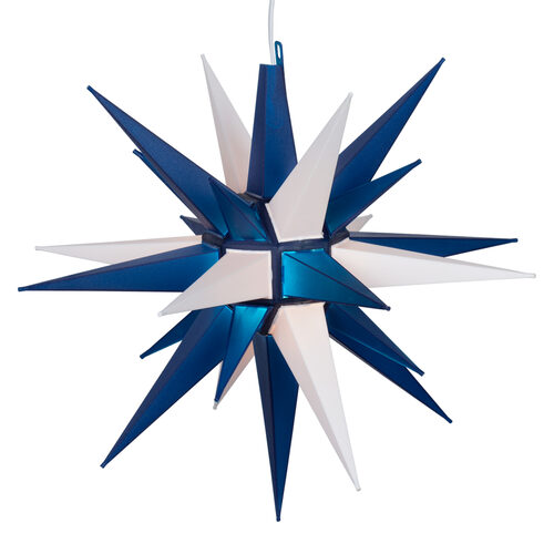 Blue and White LED Moravian Star