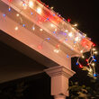 150 Red, White and Blue Mini Icicle Light Set, White Wire
