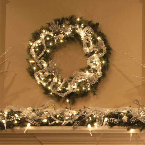 9' x 14" Brighton Fir Prelit Holiday Garland, 100 Clear Lights