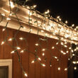 100 Clear Mini Icicle Lights on Green Wire