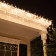 100 Clear Mini Icicle Lights on White Wire