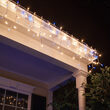 150 Blue, Clear Mini Icicle Lights on White Wire
