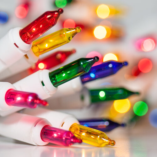 Multicolor Battery Operated Mini Lights, White Wire
