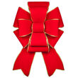24" Red with Gold Trim Blooming Puff Velvet Bow