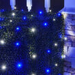 4' x 6' Blue, Cool White 5mm LED Christmas Net Lights, 100 Lights on Green Wire