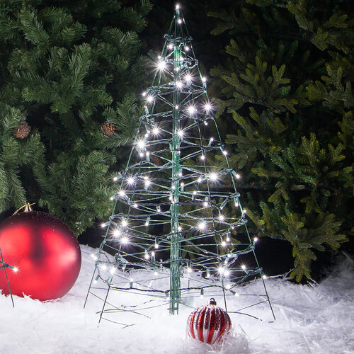 3' Lighted Cool White LED Outdoor Christmas Tree