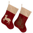 Reindeer and Pine Cone Stockings, Set of 2