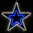 22" Double 5 Point Star, Blue and Cool White Lights 