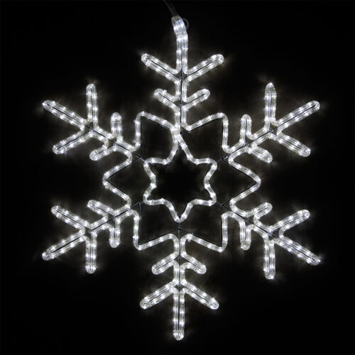 28" Star Center Snowflake, Cool White Lights 