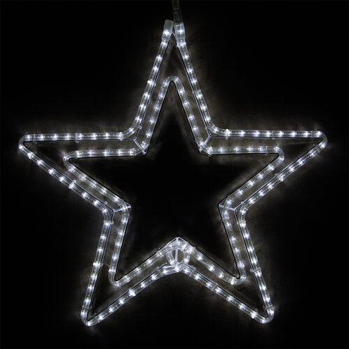 24" Double 5 Point Star, Cool White Lights 