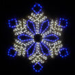 28" Diamond Flower Snowflake, Blue and Cool White Lights 