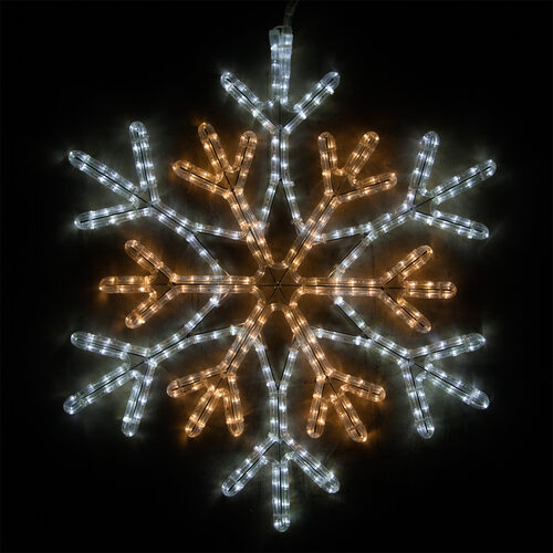 28" 36 Point Star Center Snowflake, Cool White and Warm White Lights 