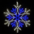 28" 36 Point Star Center Snowflake, Blue and Cool White Lights 