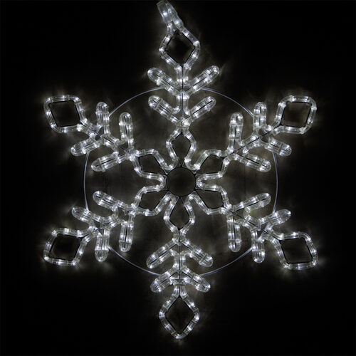24" Diamond Branch Snowflake, Cool White Lights 
