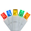70 5mm Multi Color LED Christmas Lights, White Wire, 4" Spacing