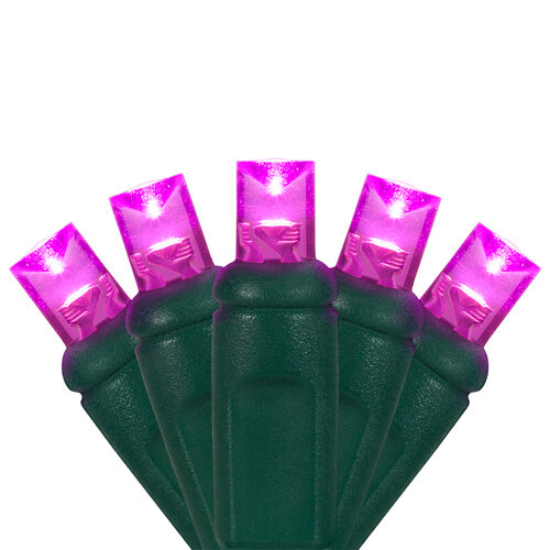5mm Wide Angle Pink Led Christmas Lights On Green Wire 5mm Wide Angle Pink Led Christmas Lights On Green Wire