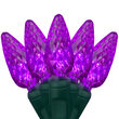 C6 Strawberry Purple LED Christmas Lights on Green Wire