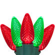 C9 Red / Green Commercial LED Christmas Lights, 50 Lights, 50'