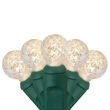 G12 Razzberry Warm White LED Christmas Lights on Green Wire