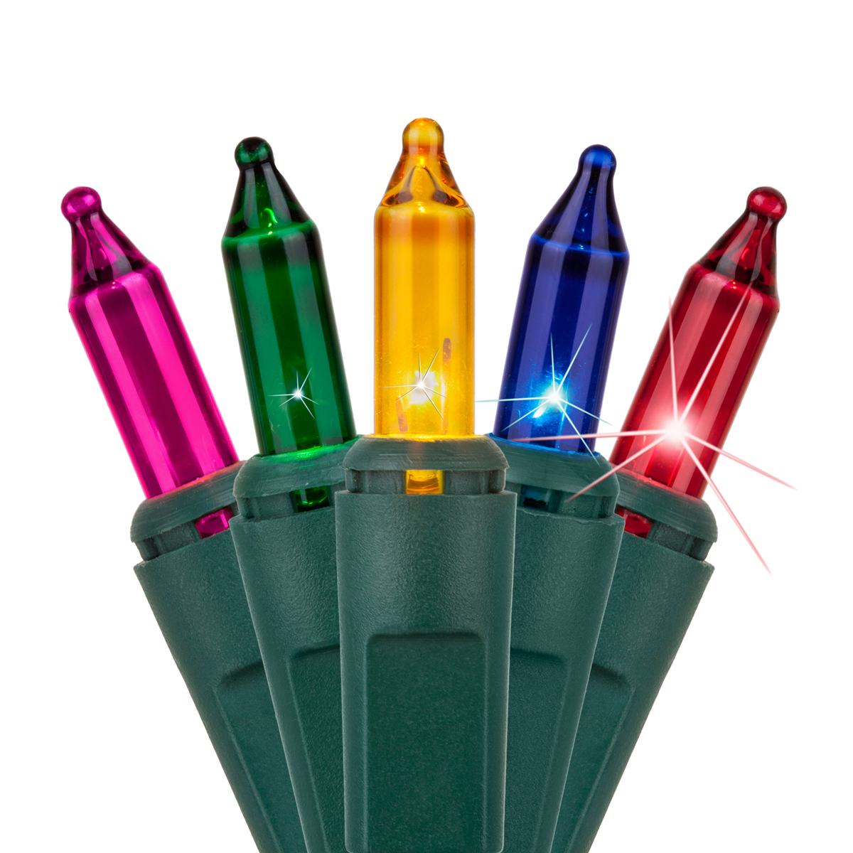 140 Multi Color Chasing Lights, Green Wire, 4